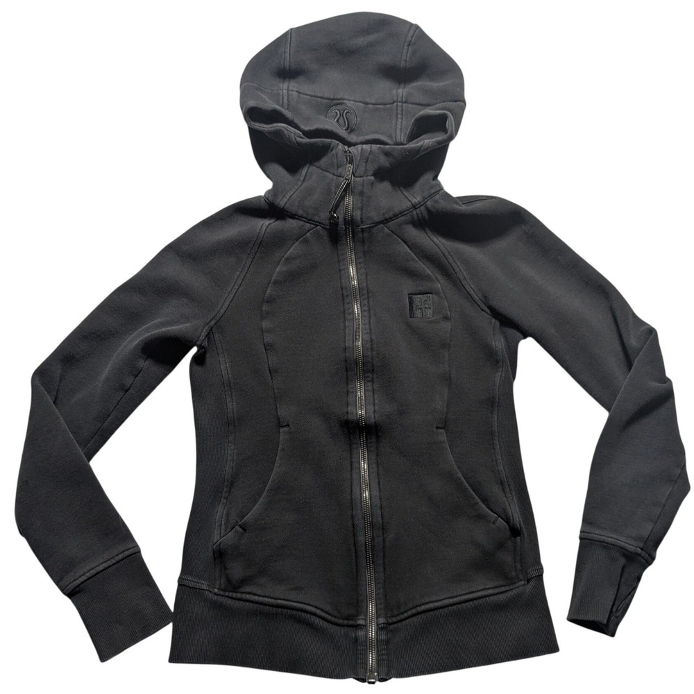 Lululemon x Facebook Scuba Zip Hoodie Black Size 4 Employee Tech Swag Logo RARE